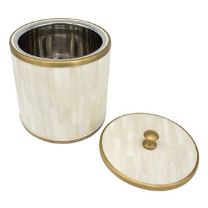 Worlds Away Skylar Ice Bucket -  Natural Bone