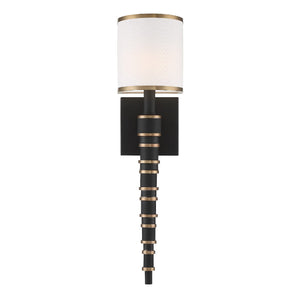 Sloane 1 Light Vibrant Gold & Black Forged Wall Sconce