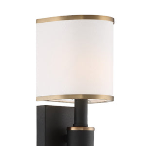 Sloane 1 Light Vibrant Gold & Black Forged Wall Sconce