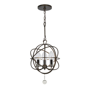 Solaris Outdoor 3 Light Bronze Sphere Chandelier