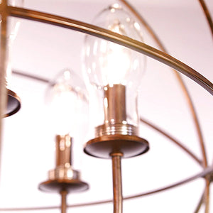 Solaris Outdoor 6 Light Bronze Sphere Chandelier