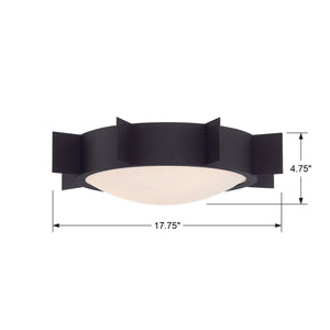 Solas 3 Light Black Forged Ceiling Mount
