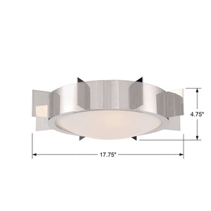 Solas 3 Light Polished Nickel Ceiling Mount