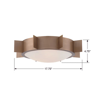 Solas 3 Light Vibrant Gold Ceiling Mount