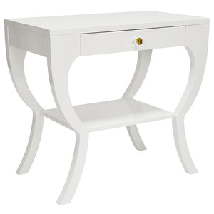 Worlds Away Sonya Curvy Lacquered Sonya Side Table - White