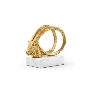 Horn Statue, Gold | Spiral Collection | Villa & House