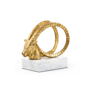 Horn Statue, Gold | Spiral Collection | Villa & House