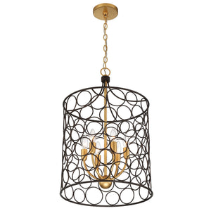 Stemmons 6 Light Bronze & Antique Gold Lantern