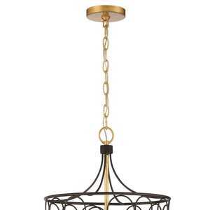 Stemmons 6 Light Bronze & Antique Gold Lantern