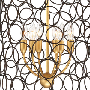 Stemmons 6 Light Bronze & Antique Gold Lantern