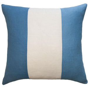 Savvy Hue Chambray Ivory Band Denim Pillow