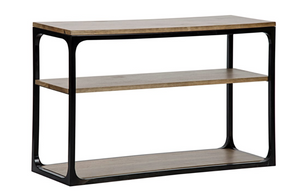 Noir Small Novie Walnut Console with Black Metal