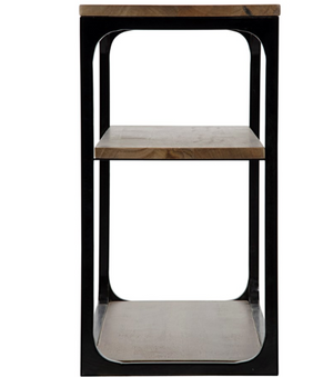 Noir Small Novie Walnut Console with Black Metal