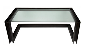 Noir Structure Metal & Glass Desk