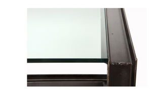 Noir Structure Metal & Glass Desk