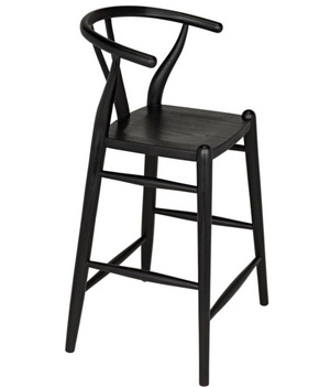 Noir Zola Counter Stool - Charcoal Black