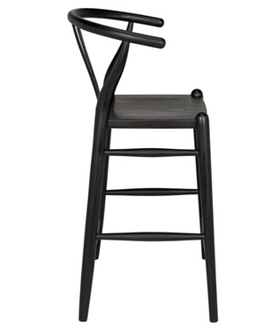 Noir Zola Counter Stool - Charcoal Black