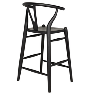 Noir Zola Counter Stool - Charcoal Black