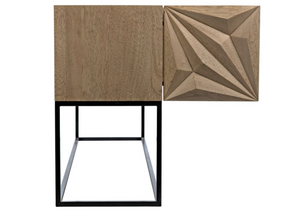 Noir Zurich Console - Bleached Walnut & Metal