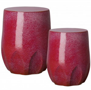 Large Calyx Relief Garden Stool – Plum