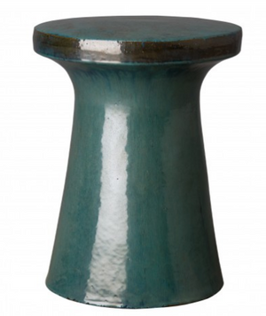 Large Round Peg Garden Stool- Turquoise Glaze