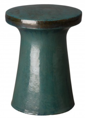 Round Peg Garden Stool- Turquoise Glaze