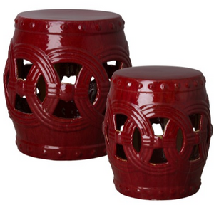 Large Eternity Garden Stool - Red