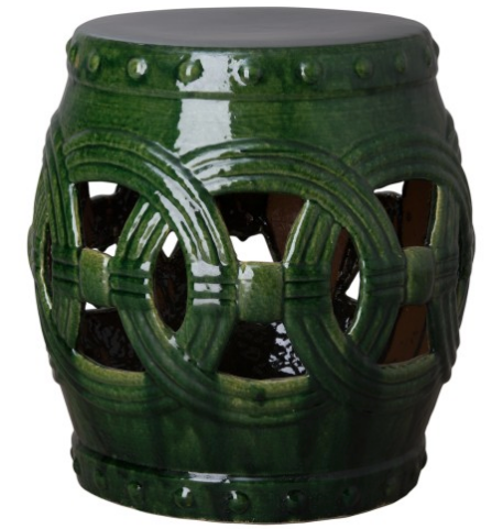 Large Eternity Garden Stool Dark Green Scenario Home