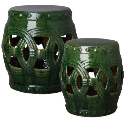 Large Eternity Garden Stool - Dark Green - Scenario Home