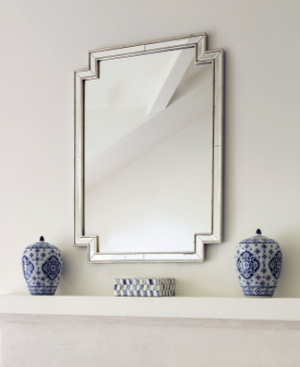 Art Deco Framed Mirror - Antique Silver