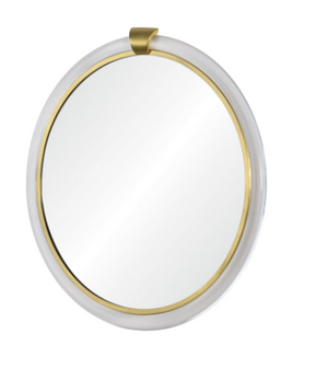 Round Acrylic Mirror – Brass Accents