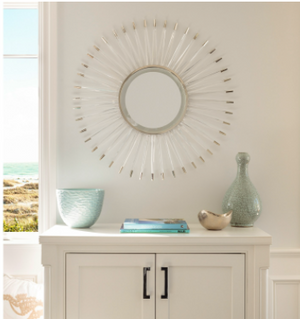 Acrylic Sunburst Mirror – Silver Accents