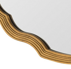 Distressed Gold Leaf Round Chippendale Mirror