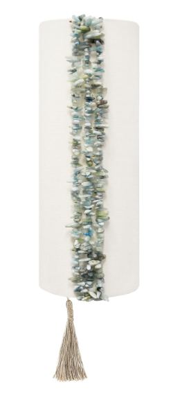 Paulette White Linen & Turquoise Chip Wall Sconce