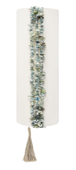 Rachel Sugar Linen & Turquoise Chip Wall Sconce