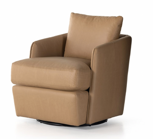 Whittaker Swivel Chair - Nantucket Taupe Leather