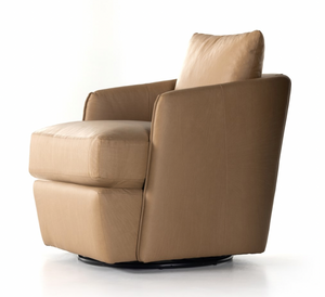 Whittaker Swivel Chair - Nantucket Taupe Leather