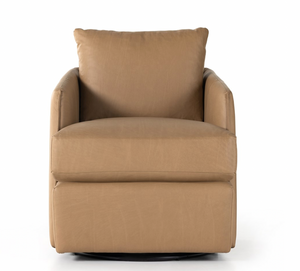 Whittaker Swivel Chair - Nantucket Taupe Leather