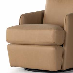 Whittaker Swivel Chair - Nantucket Taupe Leather
