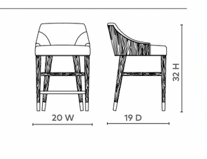 Cape Lilac Mahogany Counter Stool - Driftwood | Orion Collection | Villa & House