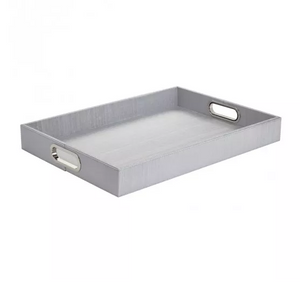 Rectangular Tray with Handles - Silver Silk
