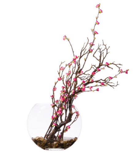 Faux Pink Cherry Blossom and Manzanita Branch Arrangement