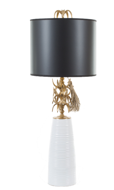 White Ananas Table Lamp - Black Shade