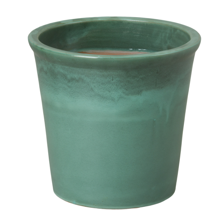 Medium Green Kelp Pail Ceramic Planter