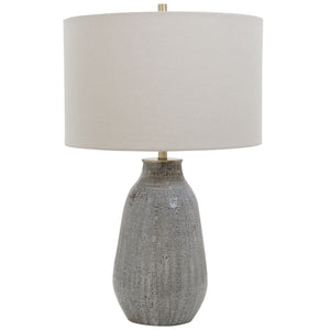 Monacan Gray Textured Table Lamp