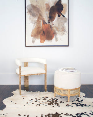 Worlds Away Jude Barrel Arm Chair - Burl Wood
