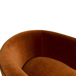 Lansky Barrel Chair in Rust Velvet