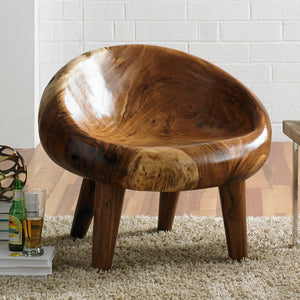 Smoothed Club Chair, Chamcha Wood, Natural, Assorted