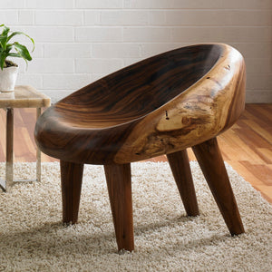Smoothed Club Chair, Chamcha Wood, Natural, Assorted