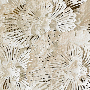 Flower Wall Art, Medium, White, Metal